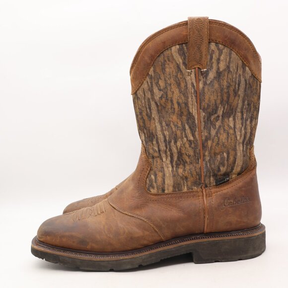 Cabela's Pinedale Square Toe Western Work Boots Men's Size 13 D Camo - Picture 4 of 9